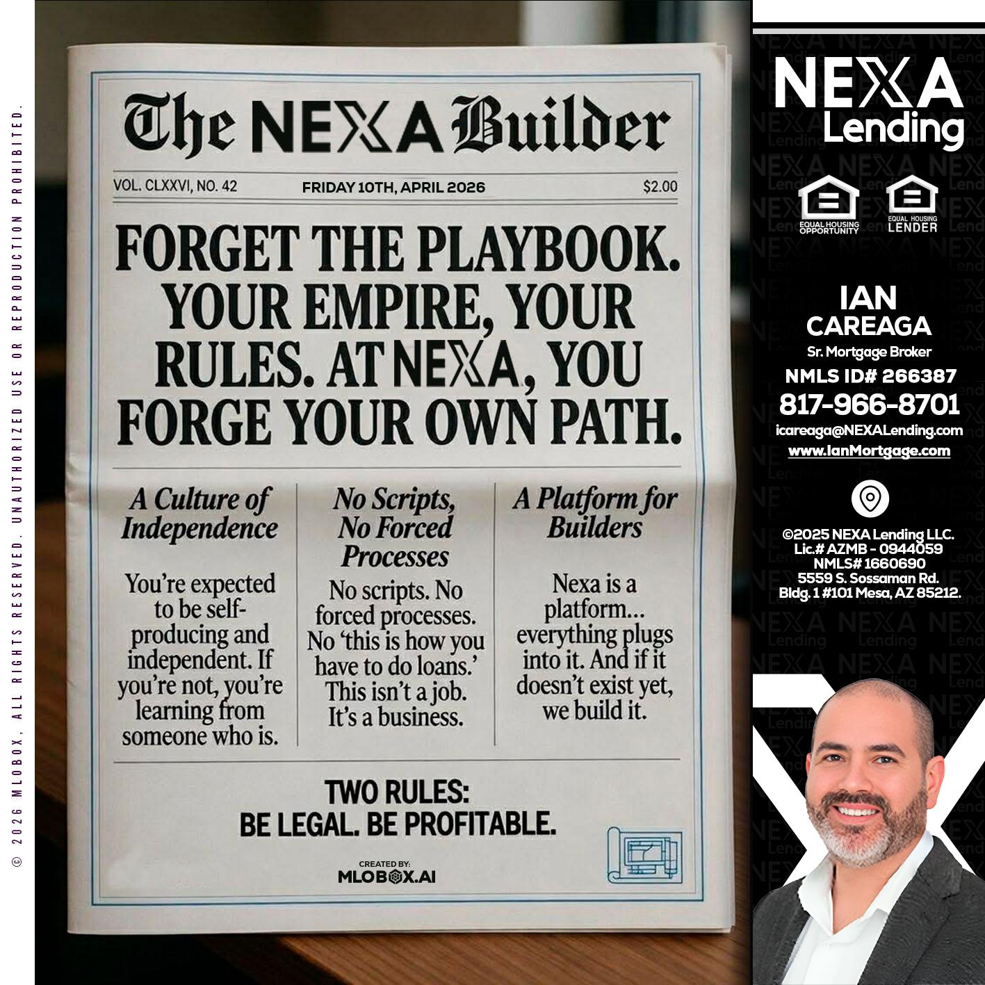 THE NEXA BUILDER - Ian Careaga -Mortgage Broker